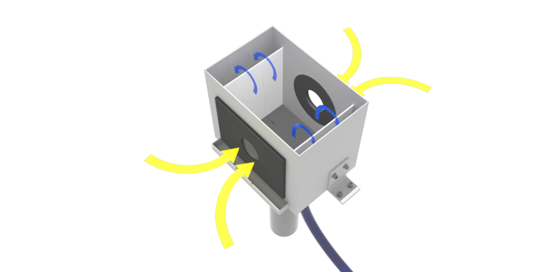 3d rendering of Weir type vacuum coating head